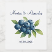 Blueberries Blueberry Frucht Sommerhochzeit Weinetikett (Einzelnes Label)