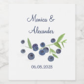 Blueberries Blueberry Frucht Sommerhochzeit Weinetikett (Einzelnes Label)