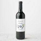 Blueberries Blueberry Frucht Sommerhochzeit Weinetikett (Vorderseite)