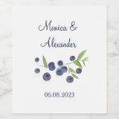 Blueberries Blueberry Frucht Sommerhochzeit Weinetikett (Einzelnes Label)