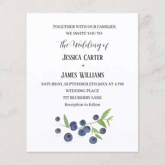 Blueberries Blueberry Frucht WasserfarbenWedding (Vorderseite)