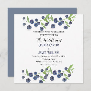 Blueberries Blueberry Frucht WasserfarbenWedding Einladung