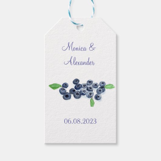 Blueberries Blueberry Fruits Wedding Party Geschenkanhänger (Vorderseite)