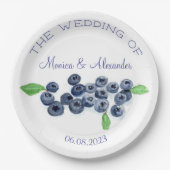 Blueberries Blueberry Fruits Wedding Party Pappteller (Vorderseite)