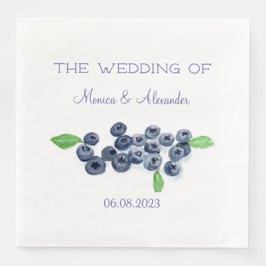 Blueberries Blueberry Fruits Wedding Party Serviette (Vorderseite)