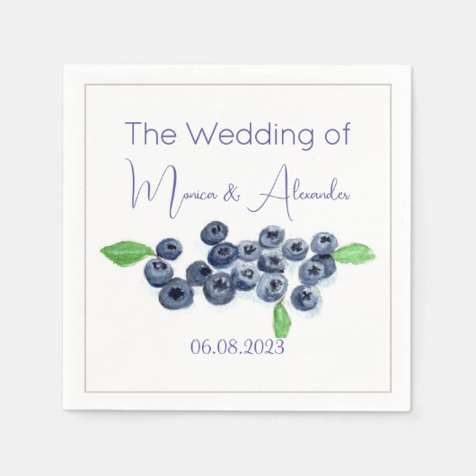 Blueberries Blueberry Fruits Wedding Party Serviette (Vorderseite)