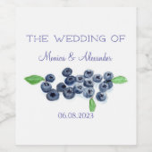 Blueberries Blueberry Fruits Wedding Party Weinetikett (Einzelnes Label)