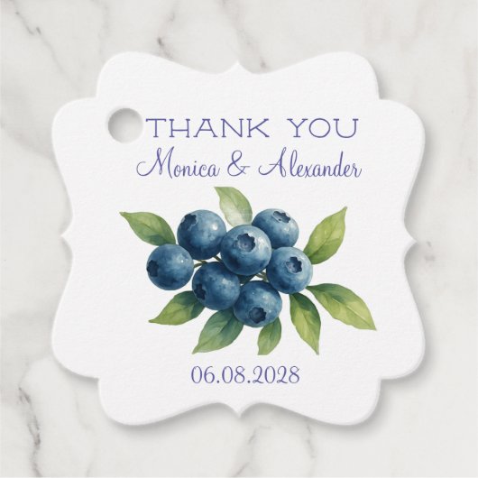 Blueberries Blueberry Fruits Wedding Vielen Dank Geschenkanhänger (Vorderseite)