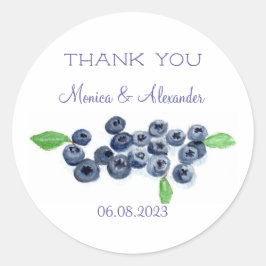 Blueberries Blueberry Fruits Wedding Vielen Dank Runder Aufkleber