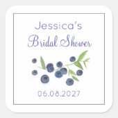 Blueberries Blueberry Summer Brautparty Quadratischer Aufkleber (Vorderseite)
