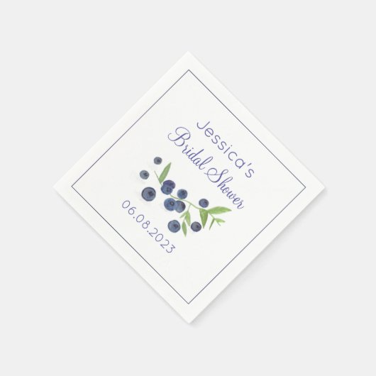 Blueberries Blueberry Summer Brautparty Serviette (Ecke)