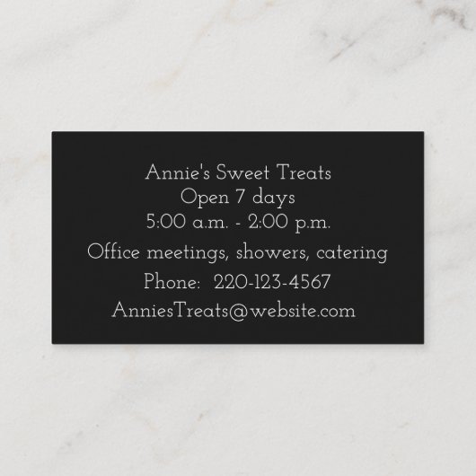 Blueberries Business Card Visitenkarte (Rückseite)