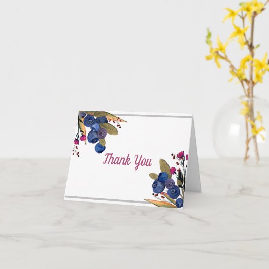 Blueberries Dankeschön Karte (Gelbe Blume)
