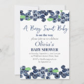 Blueberries Frucht Berry Sweet Baby Dusche Einladung (Vorderseite)