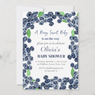 Blueberries Frucht Berry Sweet Baby Dusche Einladung