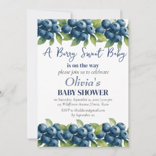 Blueberries Frucht Berry Sweet Baby Dusche Einladung