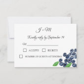 Blueberries Frucht Blueberry Modern Wedding RSVP Karte (Vorderseite)