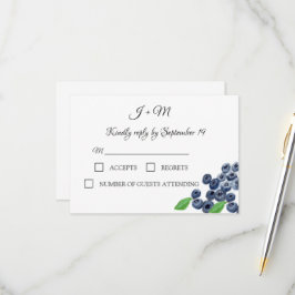 Blueberries Frucht Blueberry Modern Wedding RSVP Karte