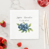 Blueberries Frucht Blueberry Watercolor Wedding Serviette (Beispiel)