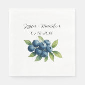Blueberries Frucht Blueberry Watercolor Wedding Serviette (Vorderseite)