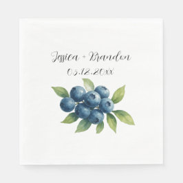 Blueberries Frucht Blueberry Watercolor Wedding Serviette