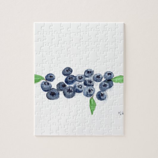 Blueberries Früchte Küche Aquarell Natur Puzzle (Vertikal)
