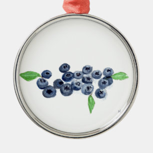 Blueberries Früchte Küche Aquarellspeise rustikal Ornament Aus Metall
