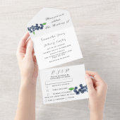 Blueberries Früchte Sommer Elegante Rustikale Hoch All In One Einladung (Abreißen)