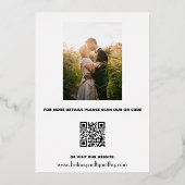 Blueberries Fruchtwasser Foto QR Code Hochzeit Folieneinladung (Rückseite)
