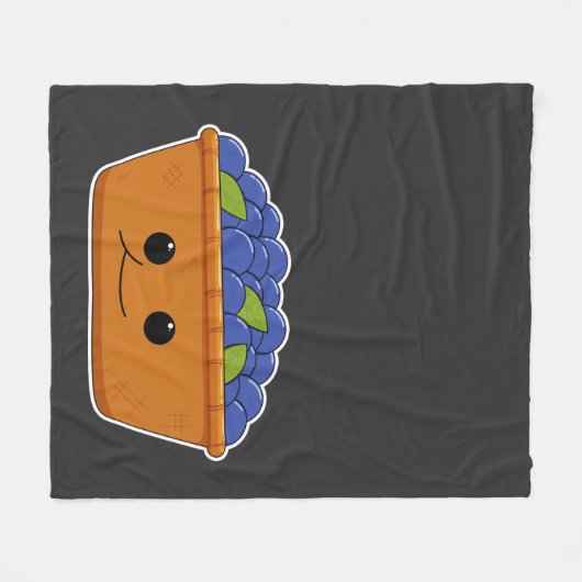 Blueberries Illustration Novelty Fleecedecke (Vorderseite (Horizontal))
