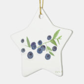 Blueberries Obstküche Küche Aquarellfarben rustika Keramik Ornament (Links)