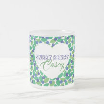 Blueberries Pattern Modern Green Blue Customize.