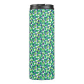 Blueberries Pattern Modern Green Blue Customize. Thermosbecher (Rückseite)