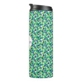 Blueberries Pattern Modern Green Blue Customize. Thermosbecher (Nach rechts gedreht)
