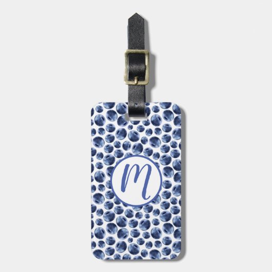 Blueberries Print Frucht Muster Gepäckanhänger (Vorderseite vertikal)