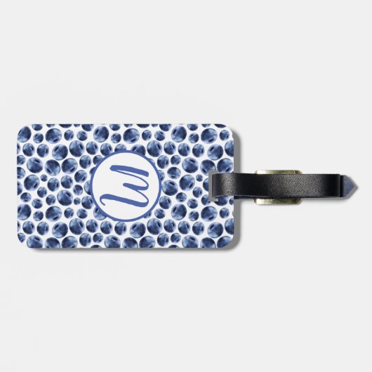 Blueberries Print Frucht Muster Gepäckanhänger (Rückseite horizontal)