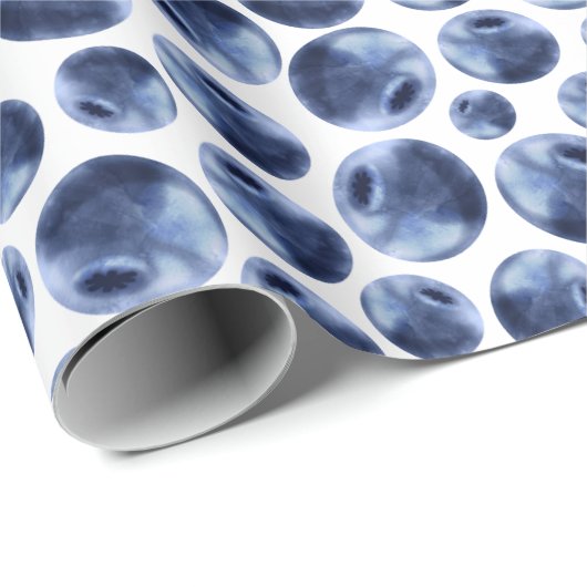 Blueberries Print Frucht Muster Geschenkpapier (Rolleneckpunkt)