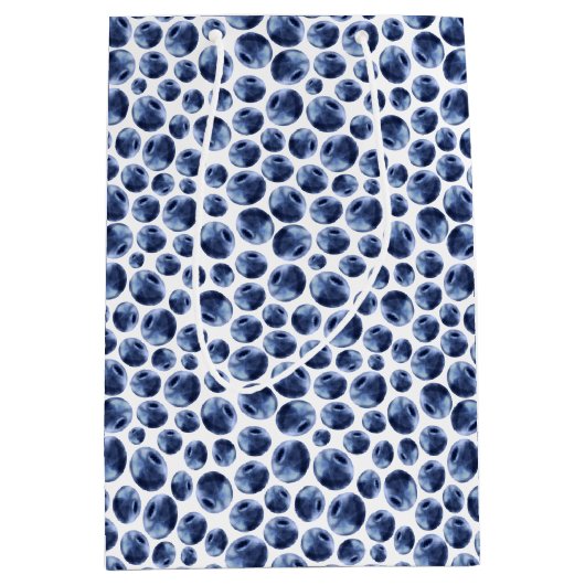 Blueberries Print Frucht Muster Mittlere Geschenktüte (Vorderseite)