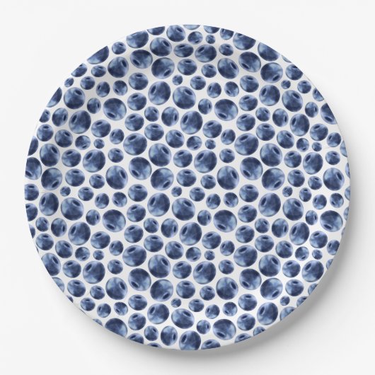Blueberries Print Frucht Muster Pappteller (Vorderseite)
