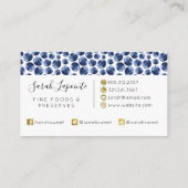 Blueberries Print Frucht Muster Visitenkarte (Rückseite)