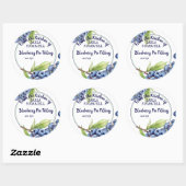 Blueberries Runder Aufkleber (Blatt)