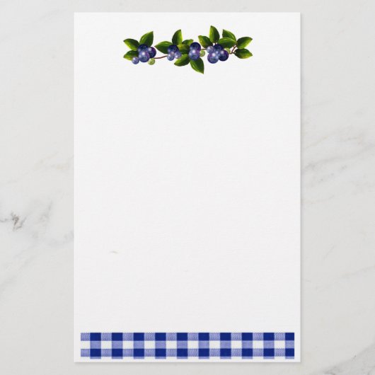 Blueberries Stationery Briefpapier (Vorderseite)