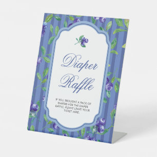 Blueberries Sweet Diaper Raffle Baby Dusche Sockelschild