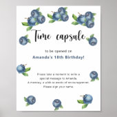Blueberries Time Kapsel 1. Geburtstag Poster (Vorne)