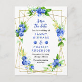 Blueberries und Foliage Wedding speichern das Datu Postkarte (Vorderseite)