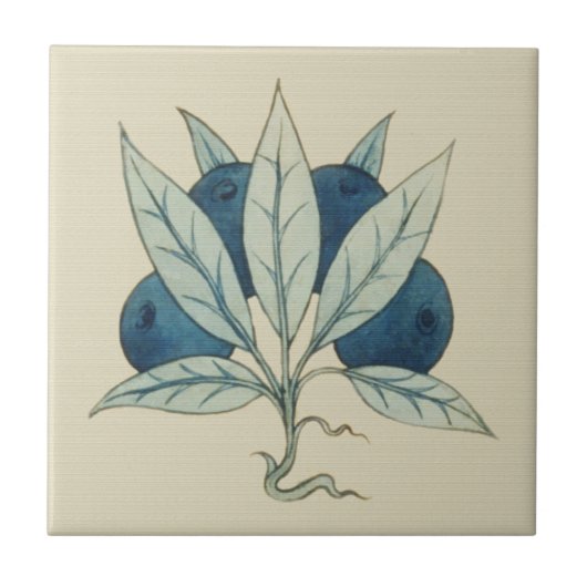Blueberries William De Morgan Fliese (Vorderseite)