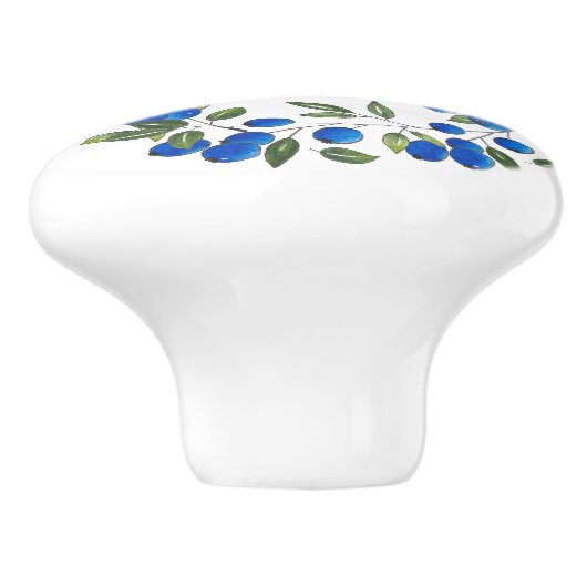 Blueberries Wreath Keramikknauf (Seitenansicht)