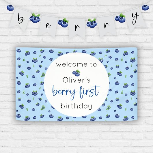 Blueberry 1. Geburtstag Berry First Banner