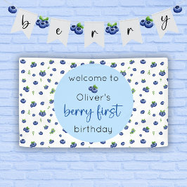 Blueberry 1. Geburtstag Berry First Banner