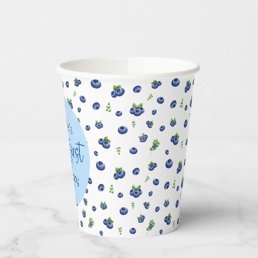 Blueberry 1. Geburtstag Berry First Pappbecher (Links)